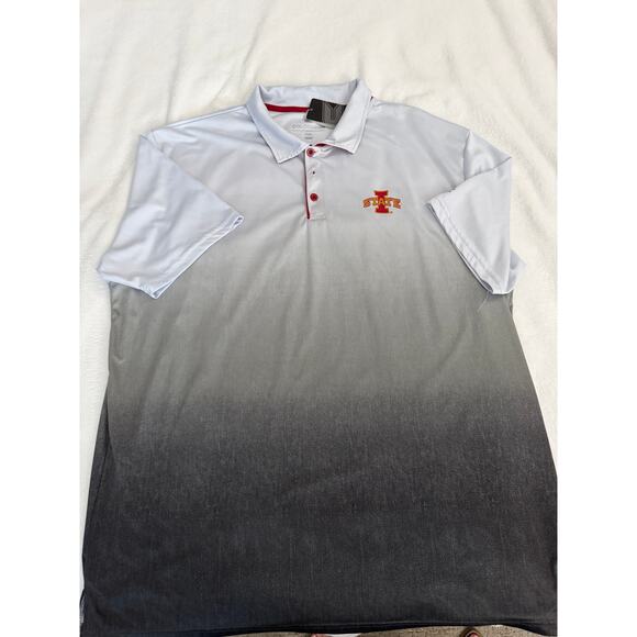 Colosseum Sports Apparel Other - Iowa State Cyclones Ombre Performance Polo Shirt White Gray 3XL NWT  Big 12 NCAA